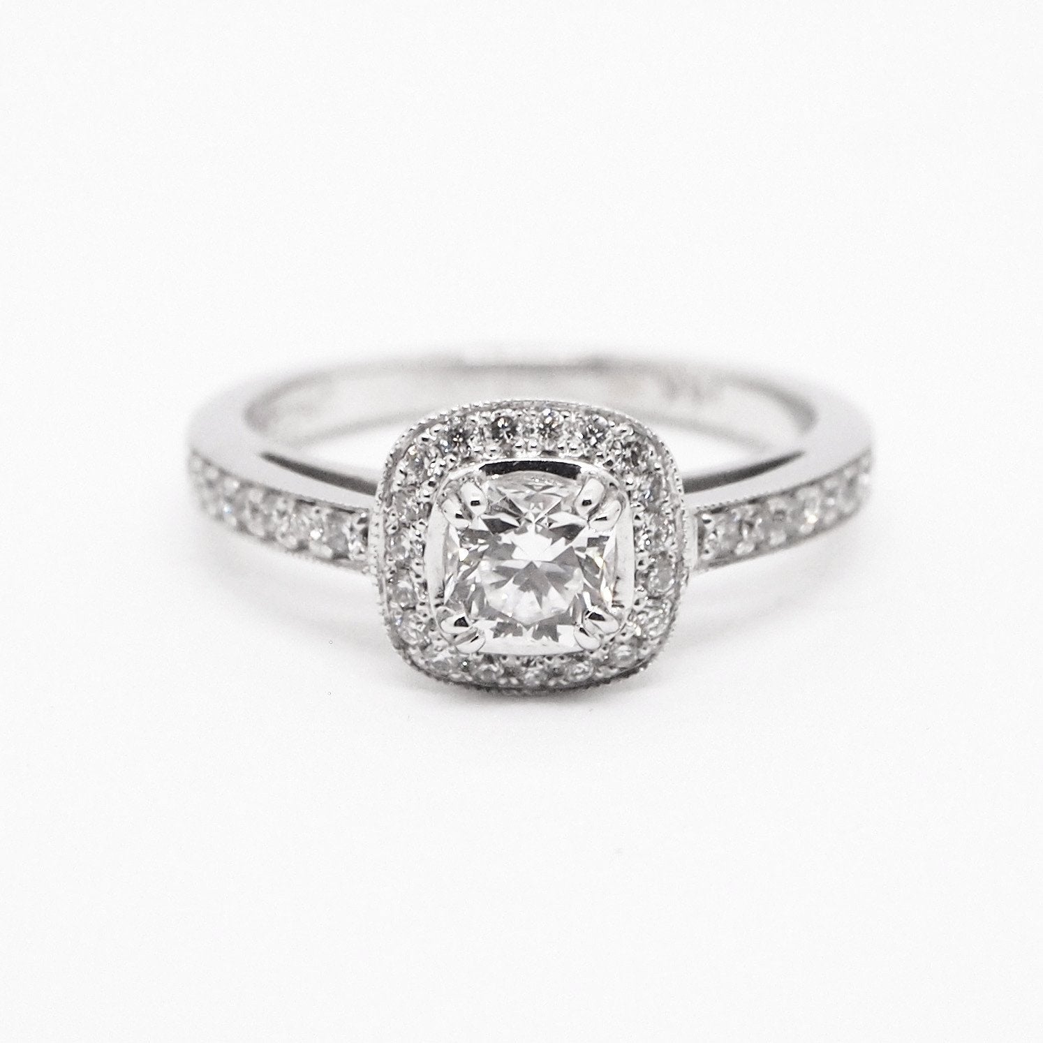 14K Brilliant Cushion Diamond Engagement Ring