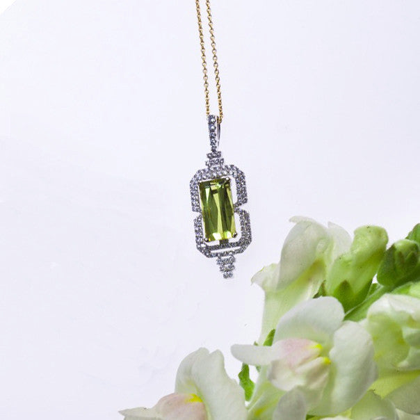 One Of A Kind Chrysoberyl And Diamond Pendant