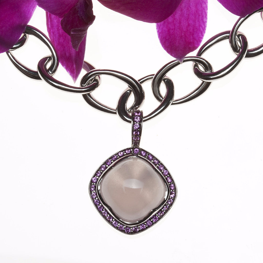 Rose Quartz and Pink Sapphire Pendant