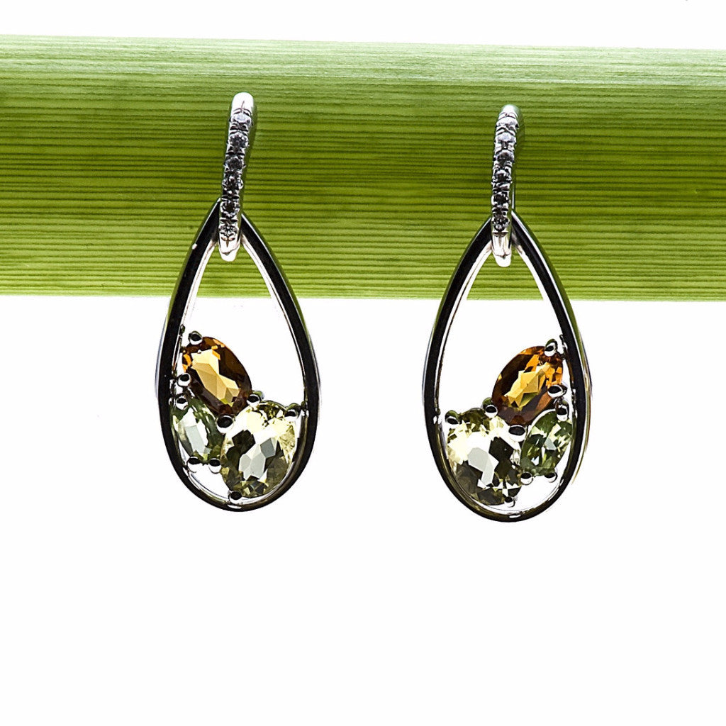 Mark Patterson Quartz, Citrine, and Peridot Earrings