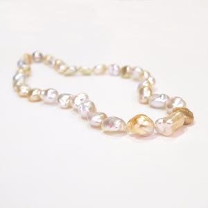 14K White Gold Keshi Pearl Necklace