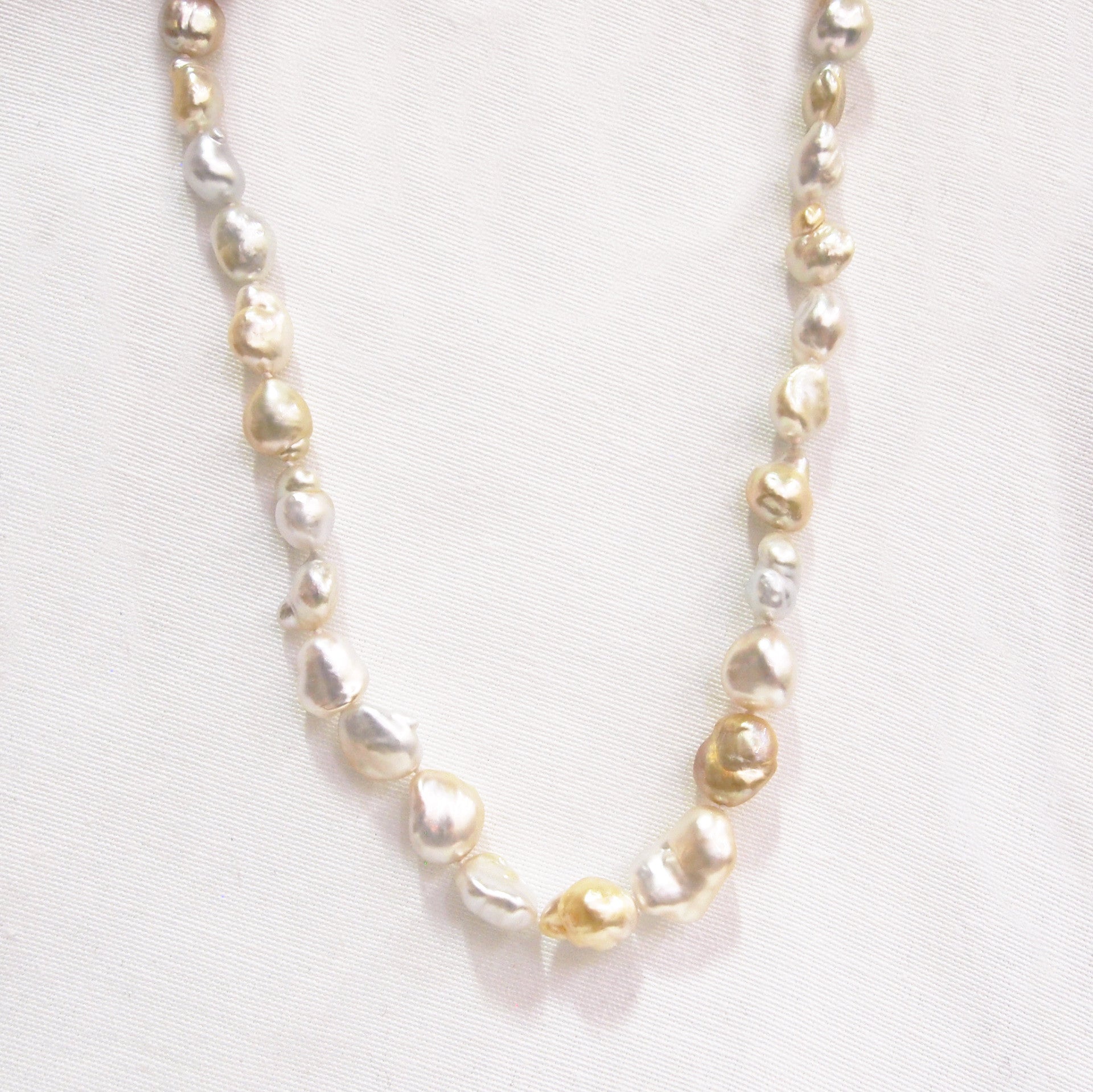 14K White Gold Keshi Pearl Necklace