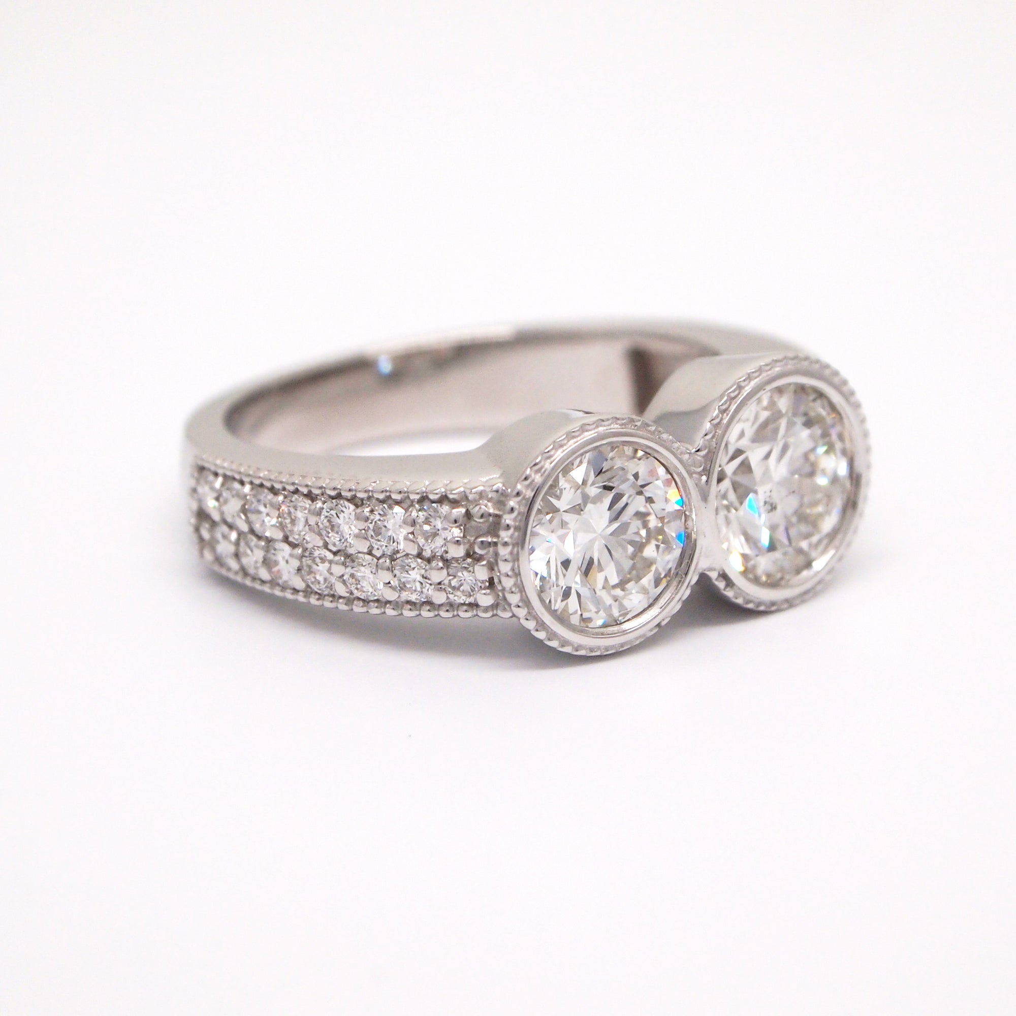 Custom Designed 2-Stone Diamond Ring