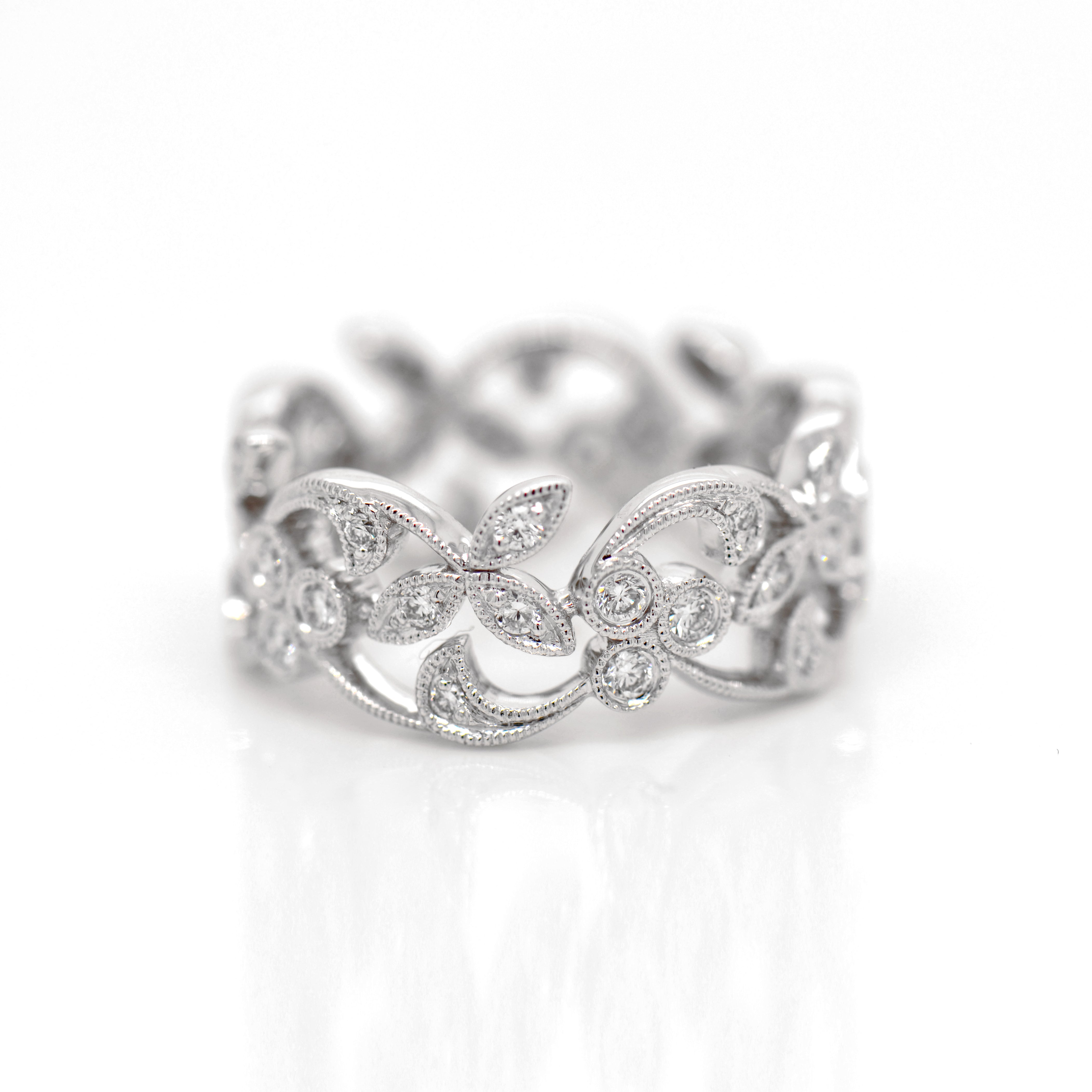 Platinum Lace Diamond Eternity Wedding Band - Judith Arnell Jewelers
