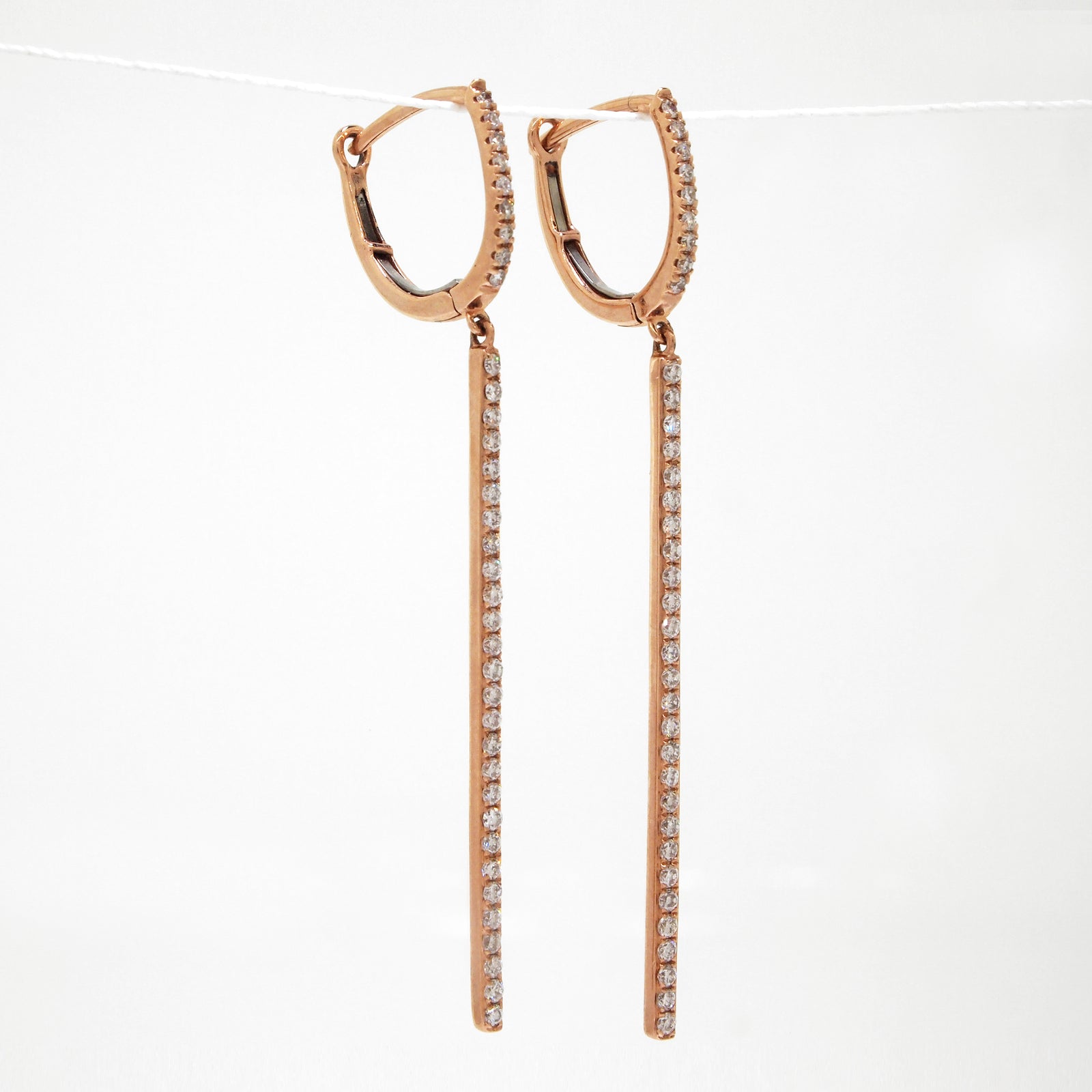 14k Rose Gold Diamond Earrings