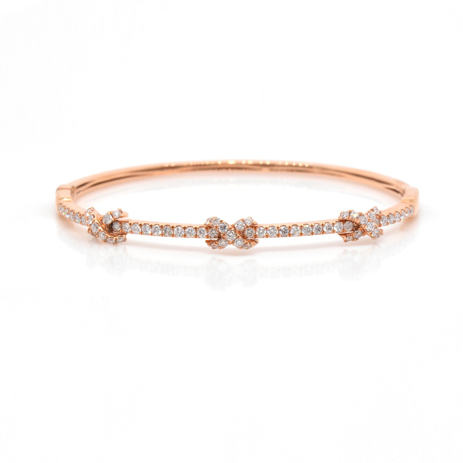 18K Rose Gold Diamond Infinity Bangle