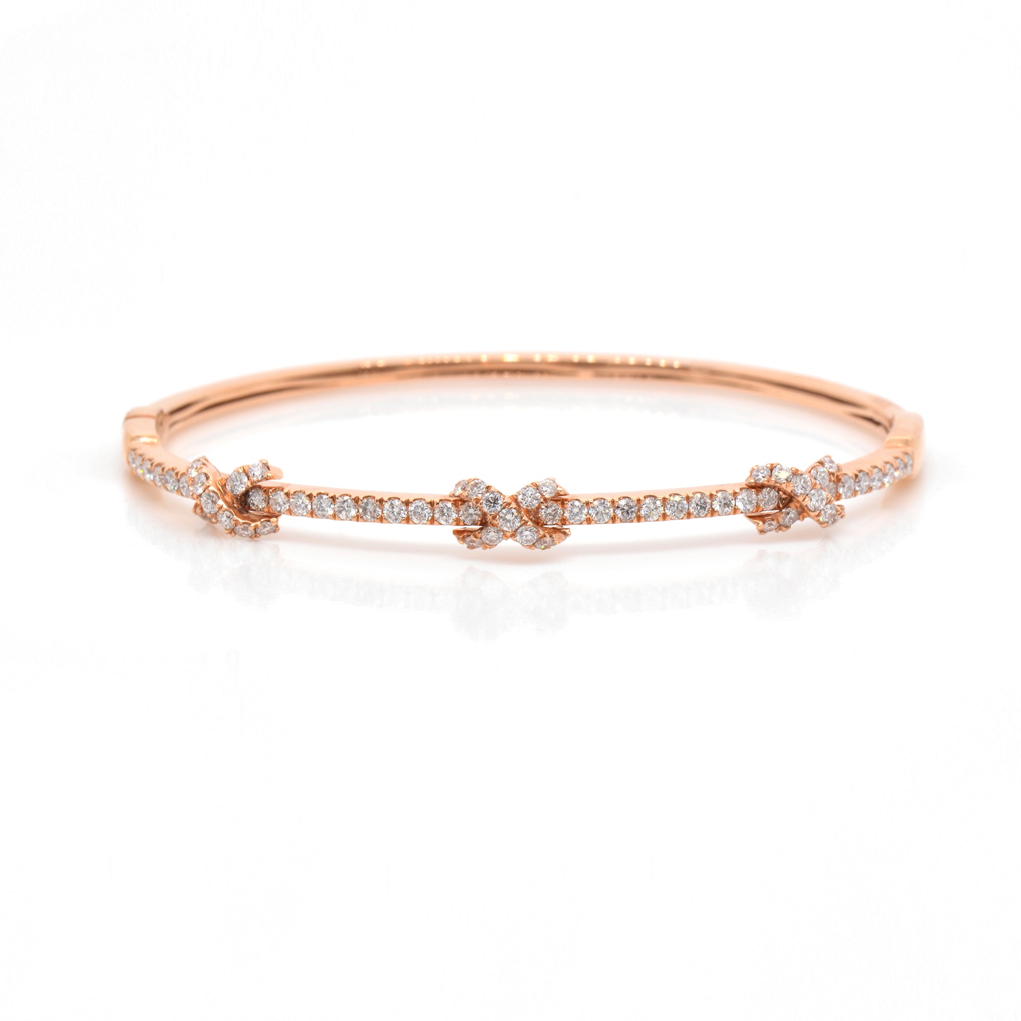 18K Rose Gold Diamond Infinity Bangle - Judith Arnell Jewelers