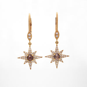 14K Yellow Gold Nova Diamond Drop Earrings