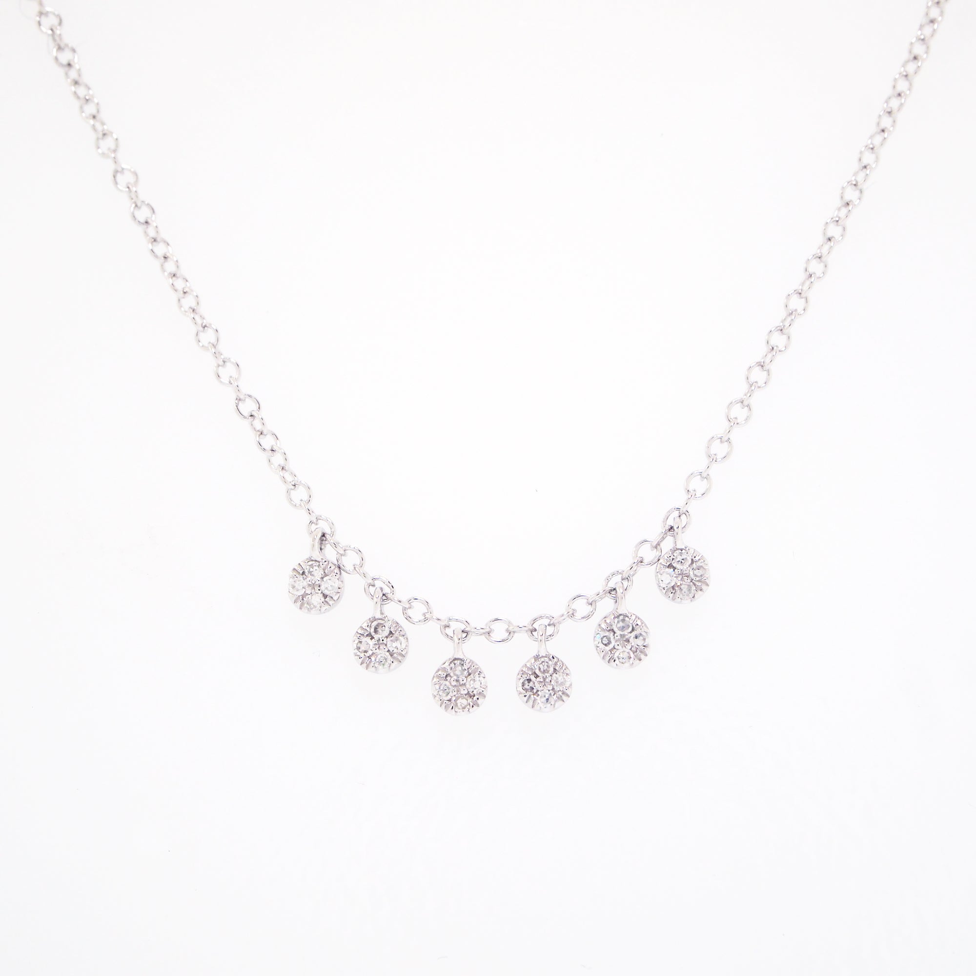 14K White Gold Diamond Necklace