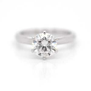 14KW Round Moissanite Solitaire Engagement Ring Judith Arnell Portland PDX