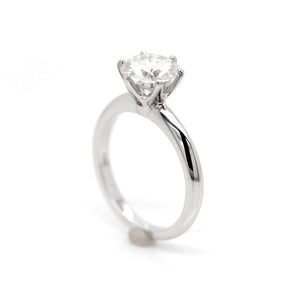 14KW Round Moissanite Solitaire Engagement Ring Judith Arnell Portland PDX