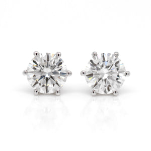 14KW Round 8mm Moissanite Stud Earrings Judith Arnell Portland PDX