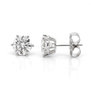 14KW Round 8mm Moissanite Stud Earrings Judith Arnell Portland PDX