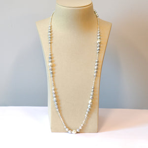 Silvery Graduated Pearl Necklace