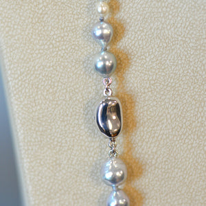 Silvery Graduated Pearl Necklace