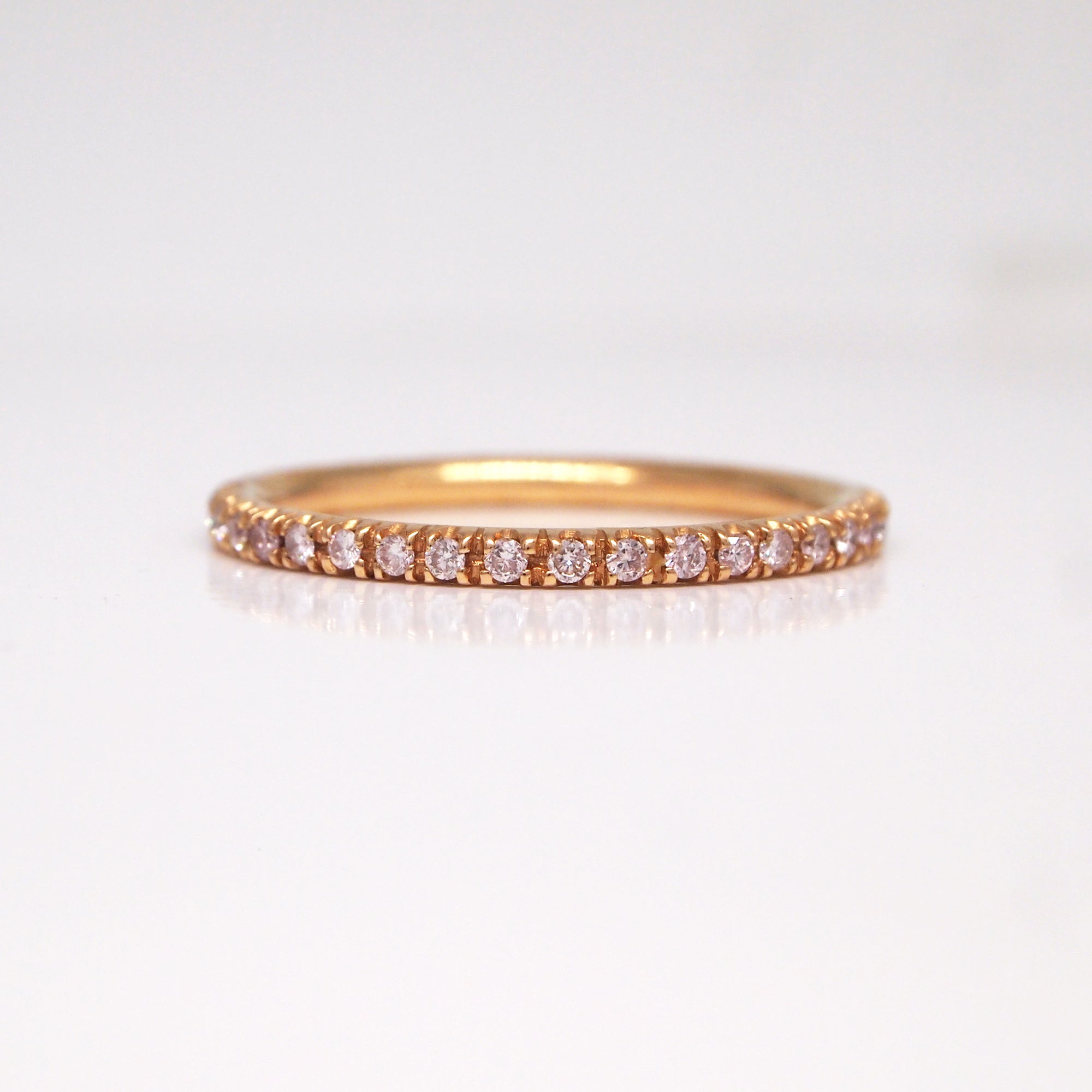 18K Rose Gold Pink Diamond Eternity Band