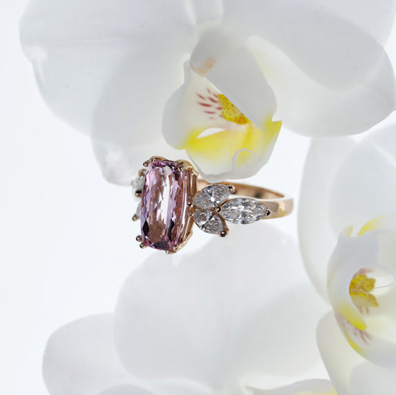 One-Of-A-Kind 14K Pink Gold Pink Topaz And Diamond Ring