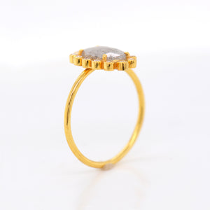 18K Yellow Gold Rough Diamond Ring