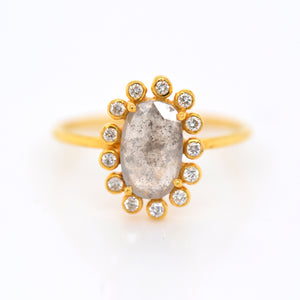 18K Yellow Gold Rough Diamond Ring