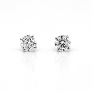 14K White Gold 1.70 Carat Diamond Studs