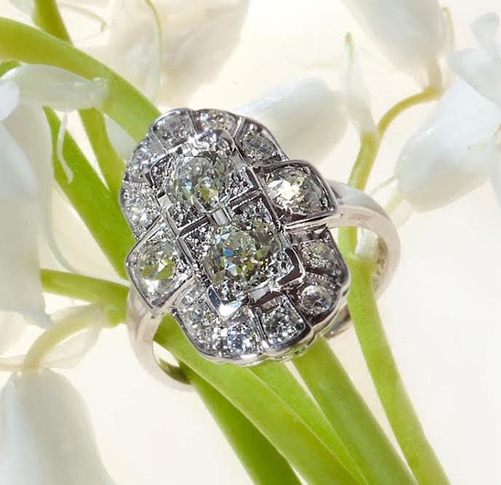 antique platinum edwardian diamond ring Judith Arnell Jewelers