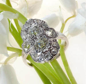 antique platinum edwardian diamond ring Judith Arnell Jewelers