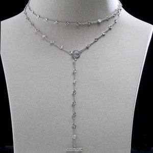 38 Inch White Gold Diamond Chain with 122 Brilliant Full Cut Diamonds