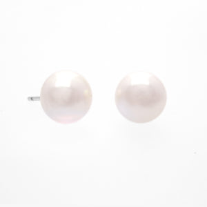 14K White Gold Freshwater Pearl Stud Earrings