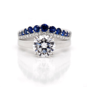 Platinum Diamond And Sapphire Tiara Wedding Band