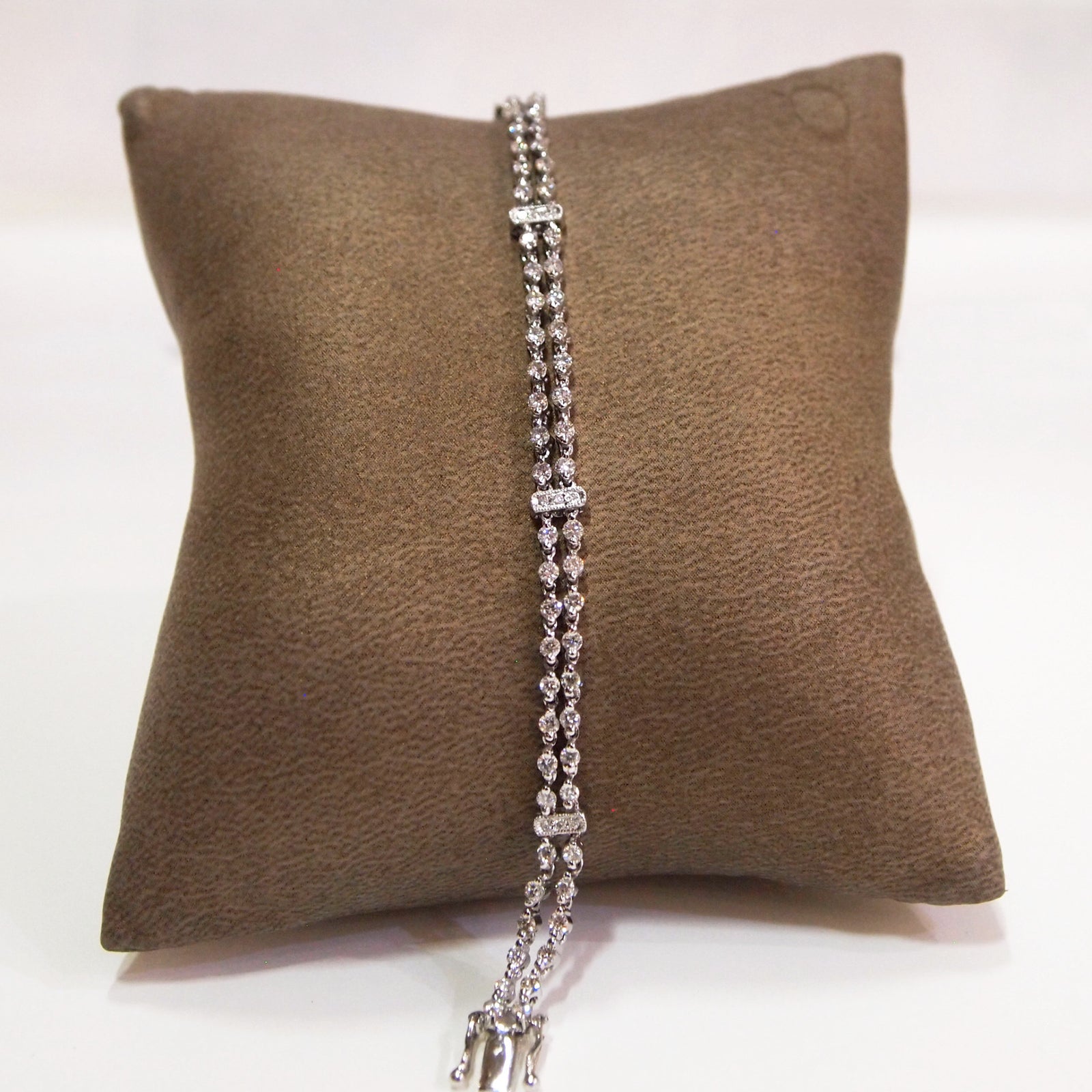 White Gold Double Row Diamond Bracelet