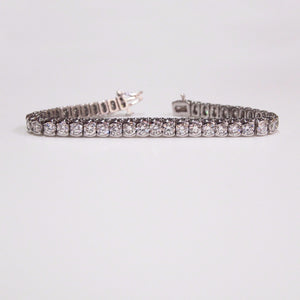 White Gold Half-Bezel Diamond Tennis Bracelet