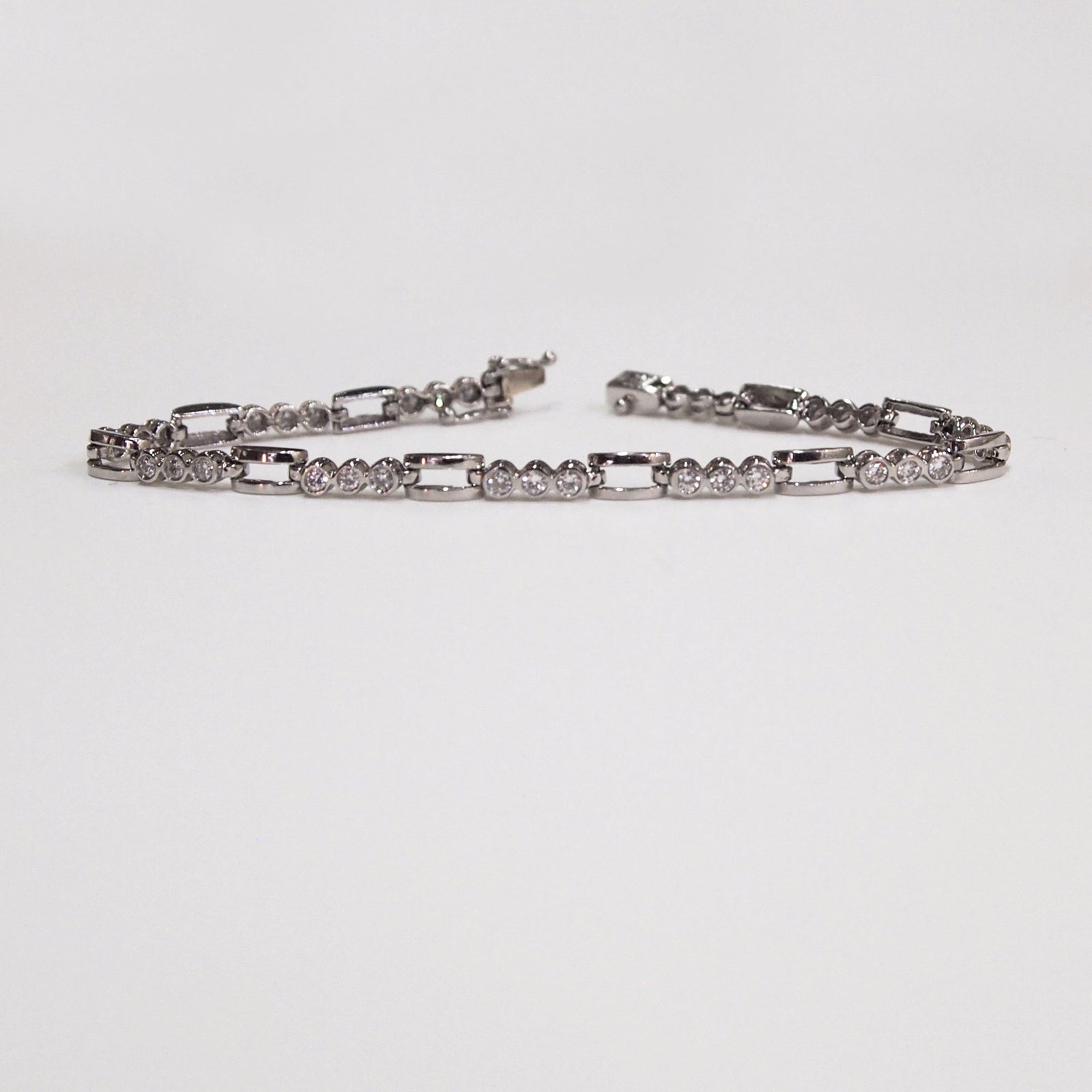 Platinum Bezel Set Diamond Bracelet