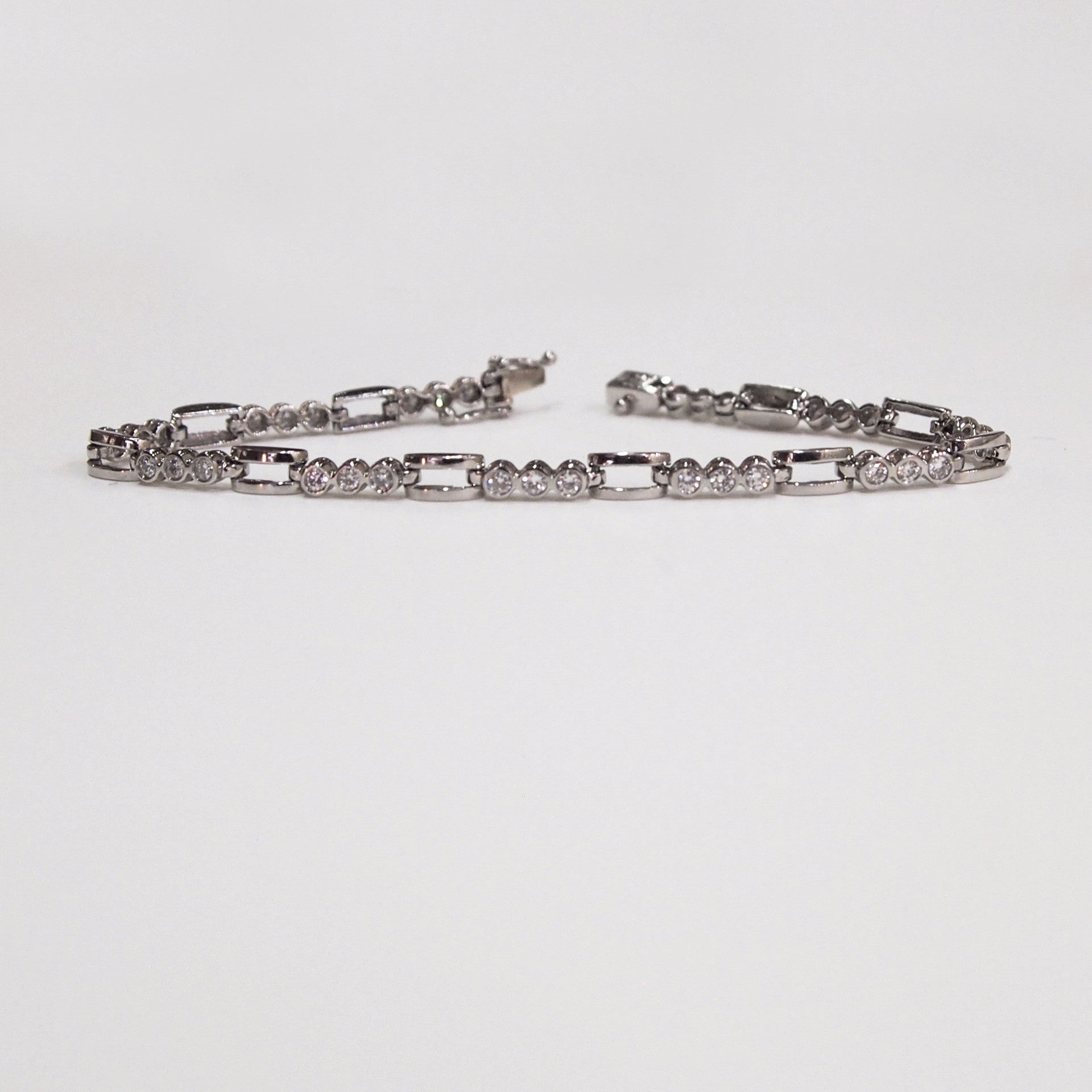 Platinum Bezel Set Diamond Bracelet