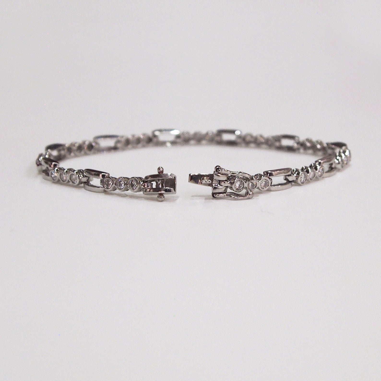 Platinum Bezel Set Diamond Bracelet