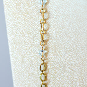 18K Yellow Gold Blue Topaz Chain Necklace