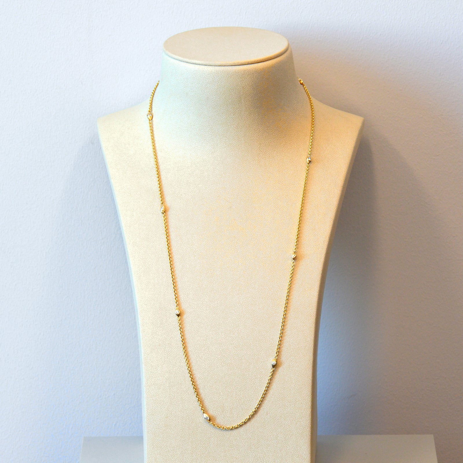 14K Yellow Gold Diamond Chain Necklace