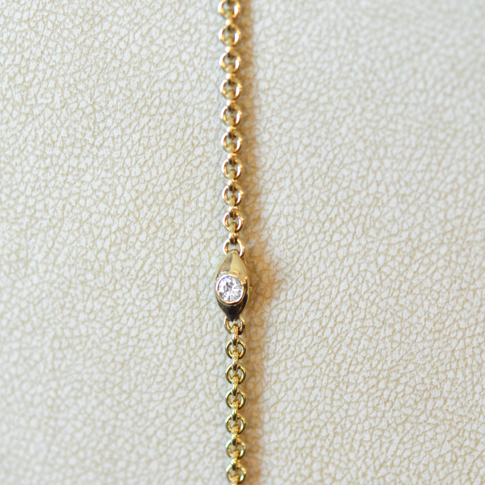 14K Yellow Gold Diamond Chain Necklace