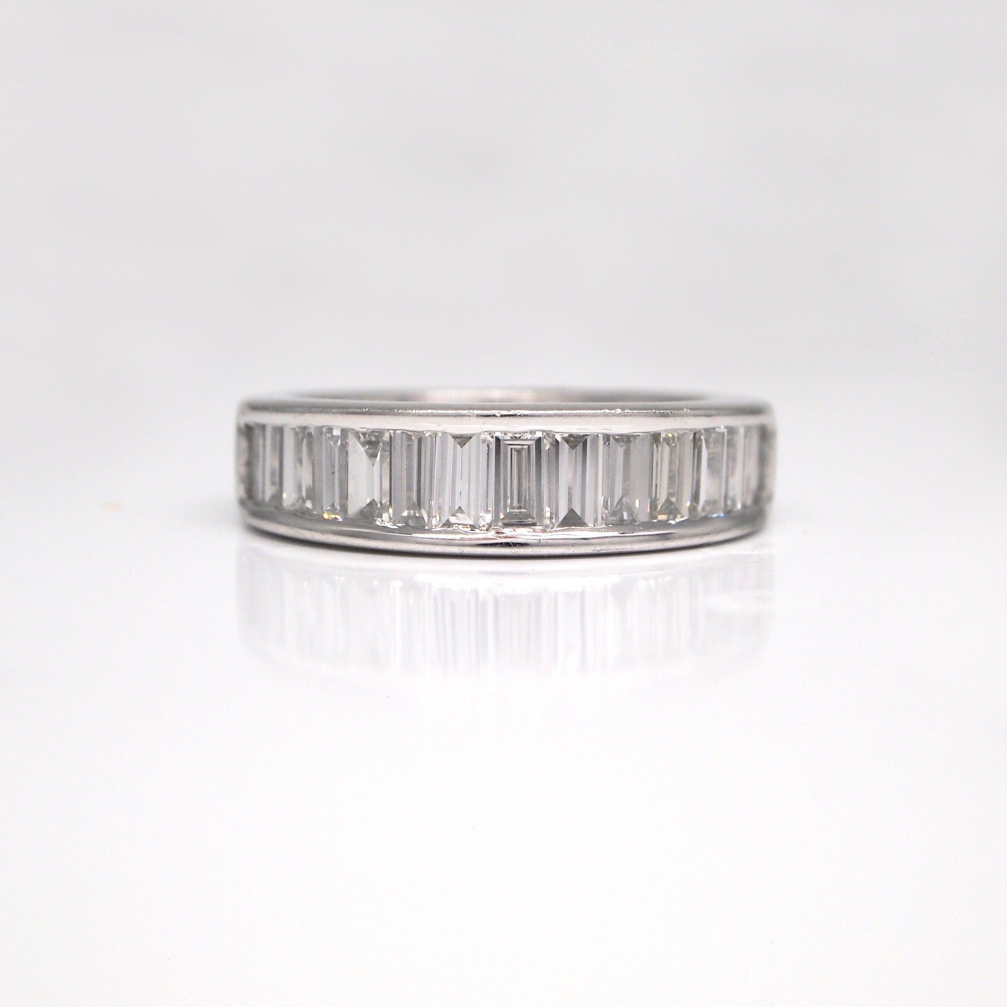 Platinum Baguette Diamond Wedding Band