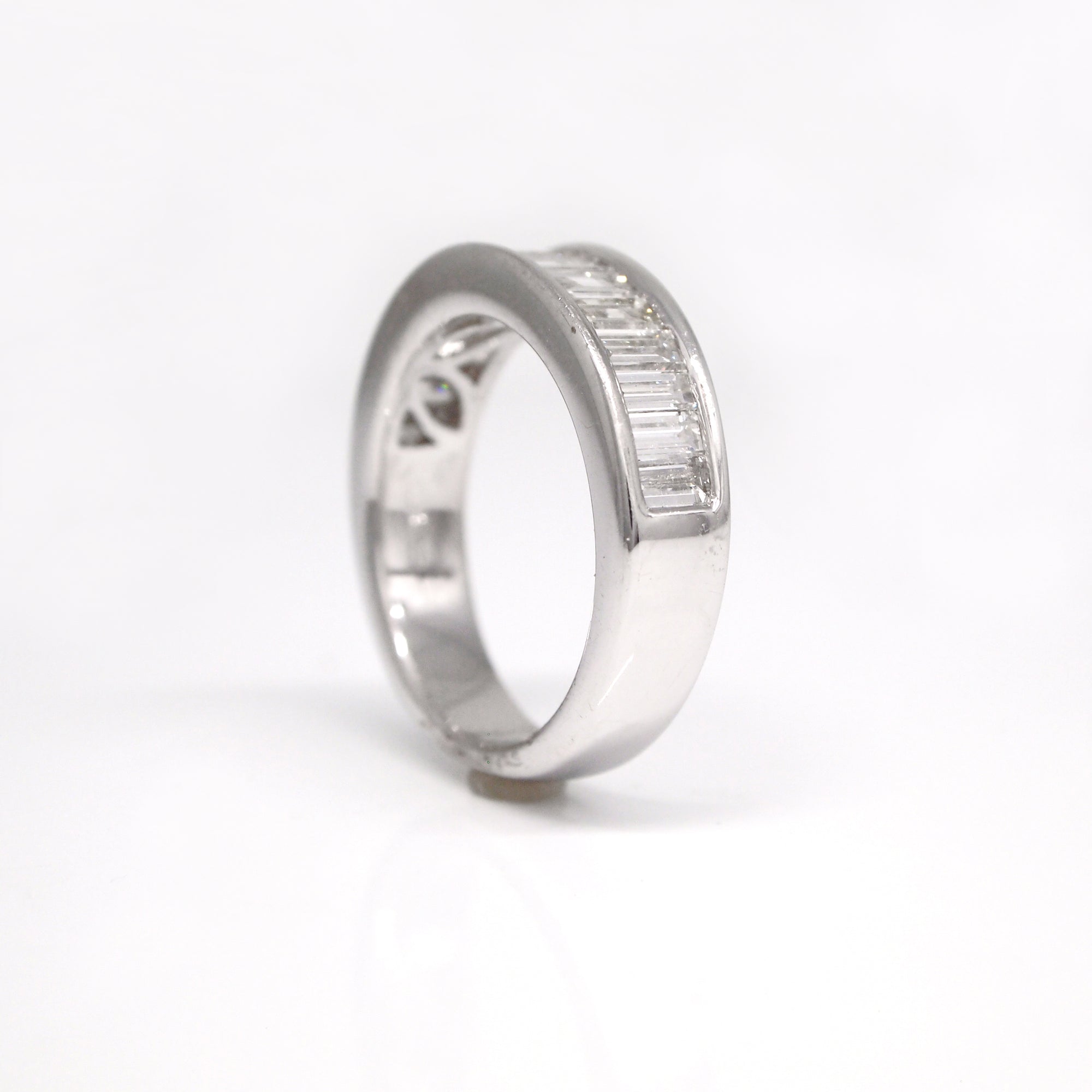 Platinum Baguette Diamond Wedding Band