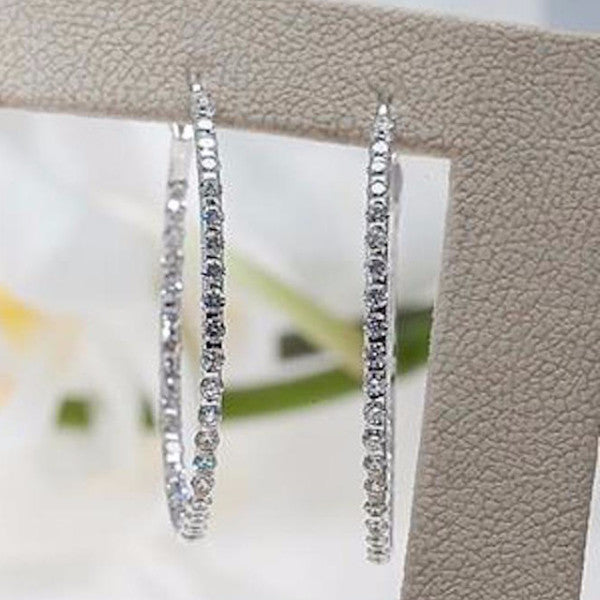 18K White Gold Hoop Earrings