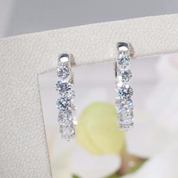 White Gold Diamond Hoop Earrings