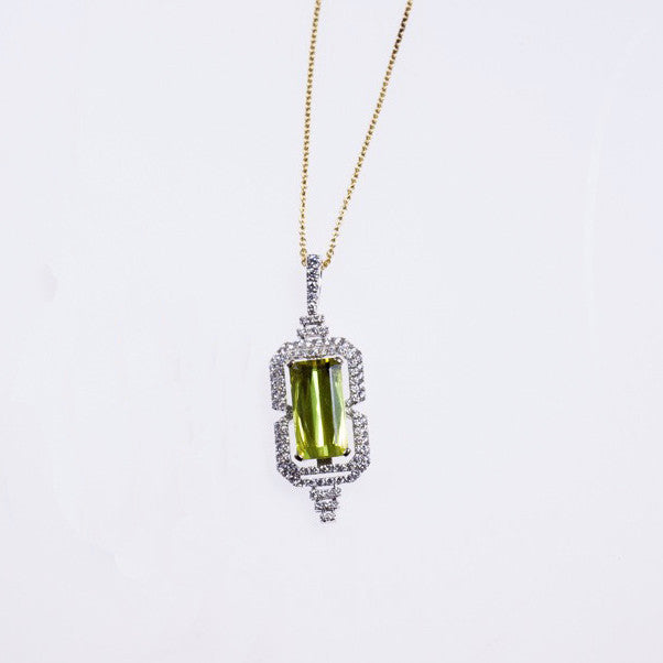 One Of A Kind Chrysoberyl And Diamond Pendant