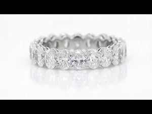 Platinum Oval Diamond Eternity Band