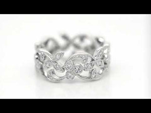 Platinum Lace Diamond Eternity Wedding Band