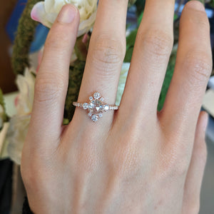 18K Rose Gold Rose-Cut Diamond Engagement Ring